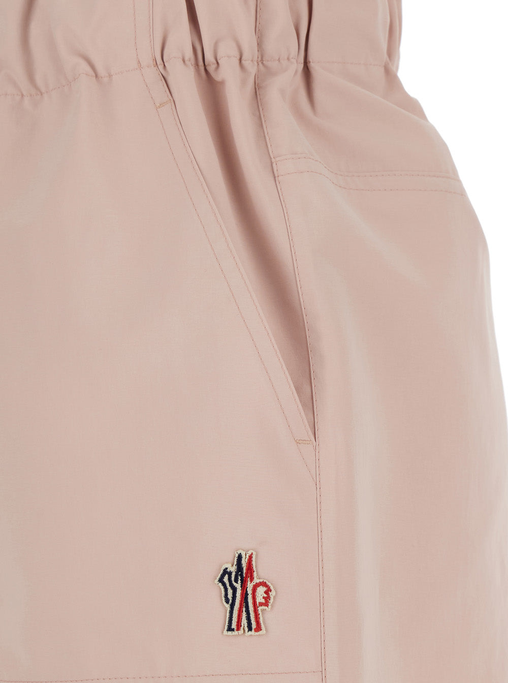Moncler Grenoble Women Pink Shorts With Elastic Drawstring Elastic Waist And Logo Embroidery On The  - 3