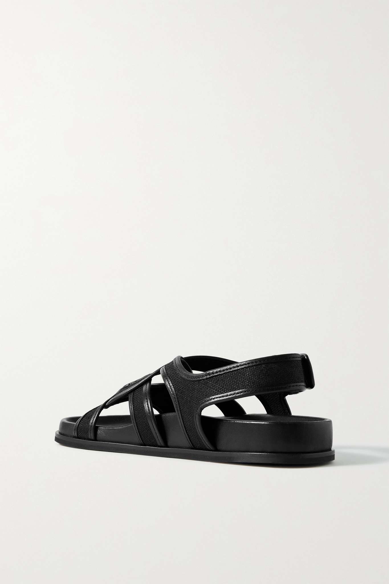 The Chunky leather-trimmed canvas sandals - 3