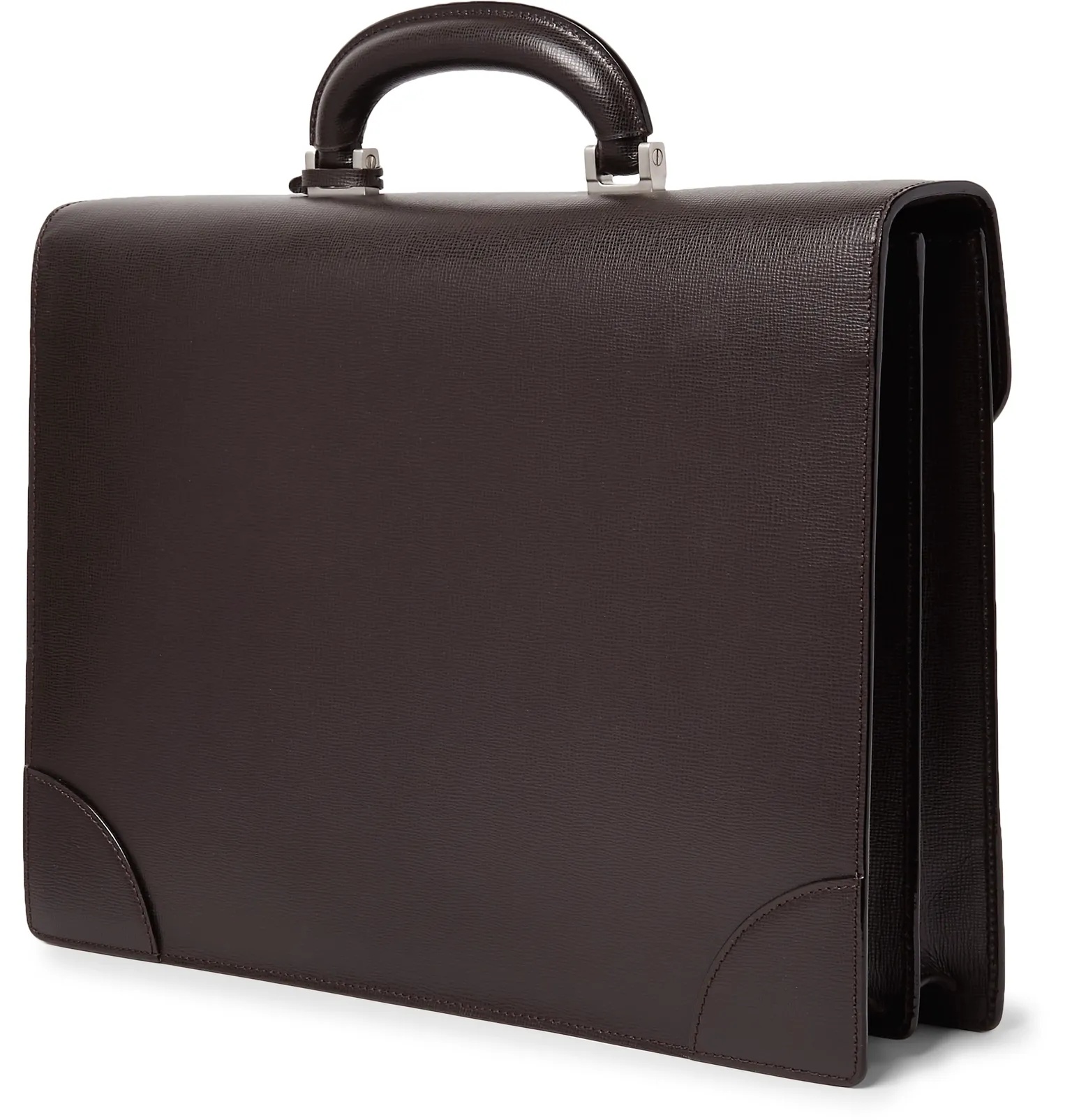 Cross-Grain Leather Briefcase - 4