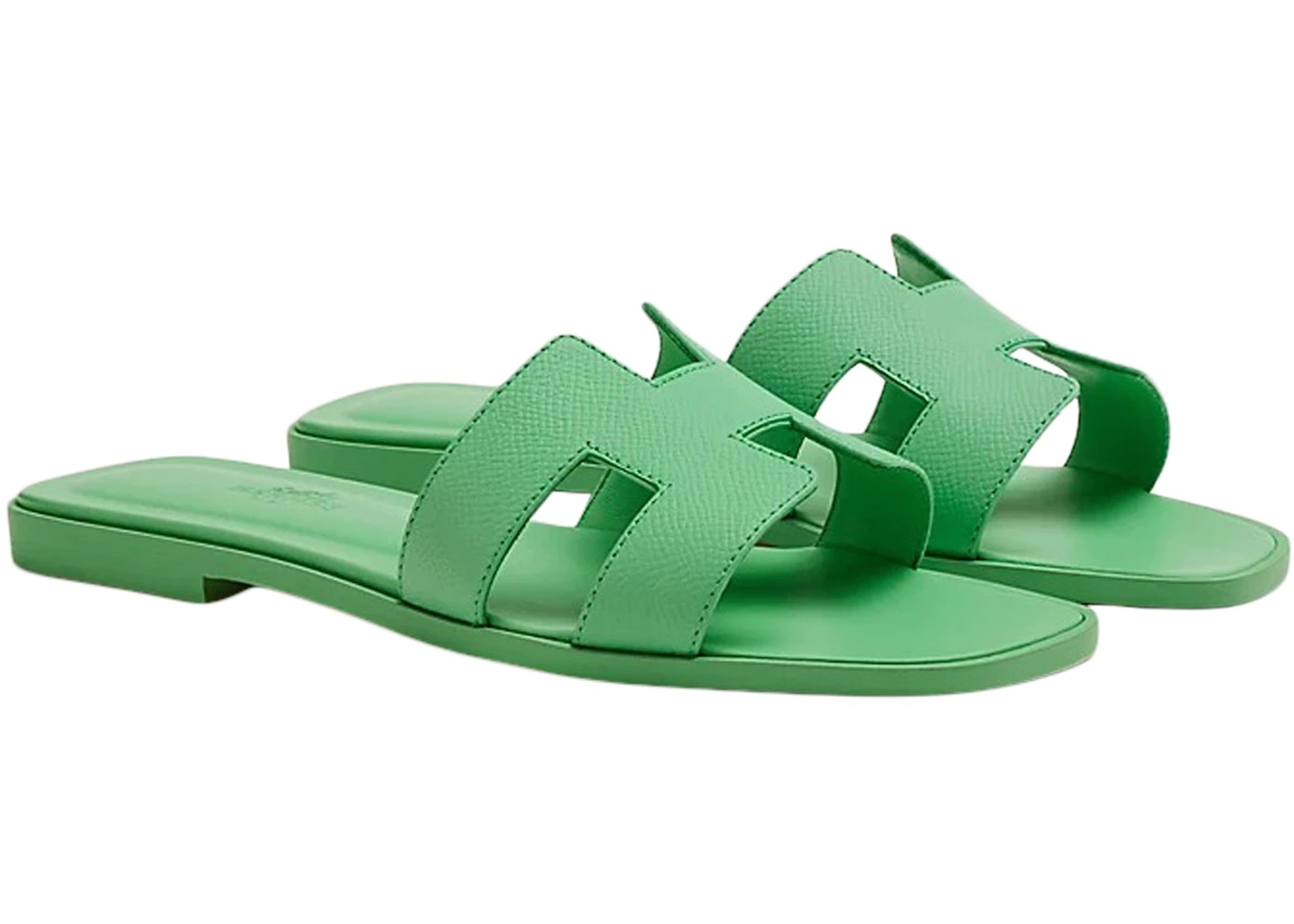 Hermes Oran Sandal Vert Pomme Epsom Calfskin Leather - 2