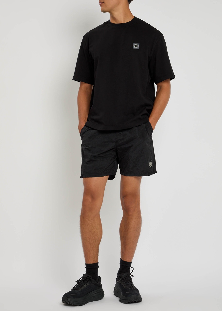 Stone Island Logo Crinkled Nylon Swim Shorts - 4