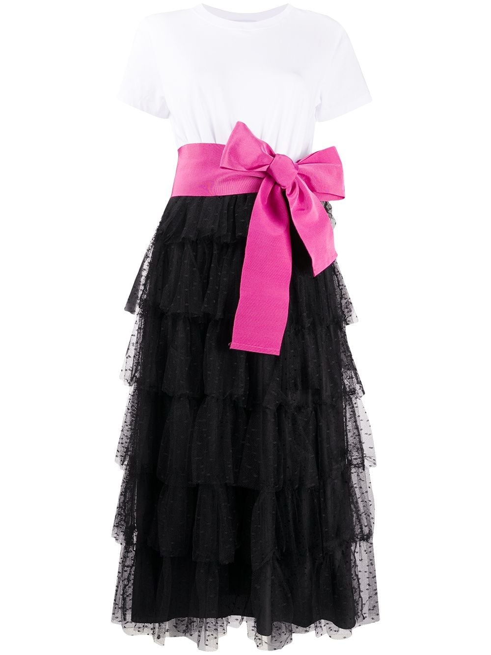 point d'esprit tulle tiered dress - 1