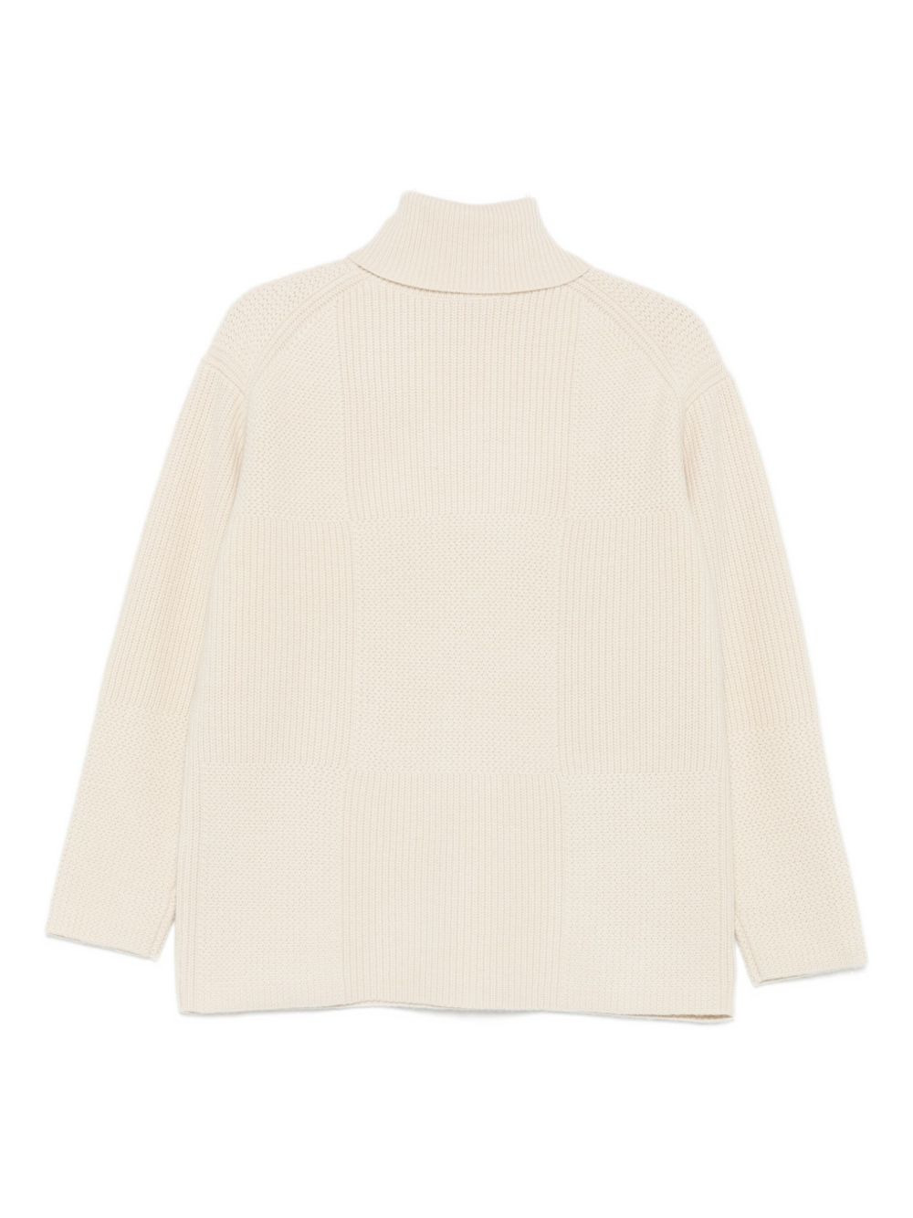 ribbed panelled turtleneck sweater - 2