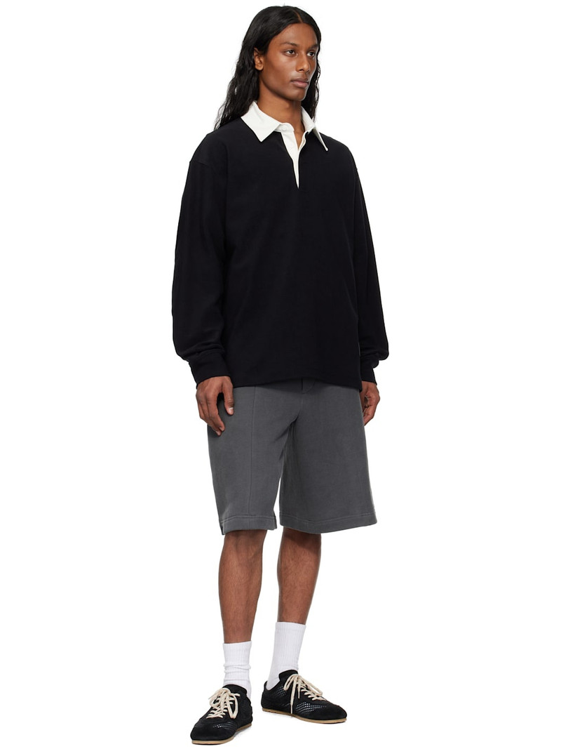 SOLID HOMME Black Solid Rugby Polo outlook