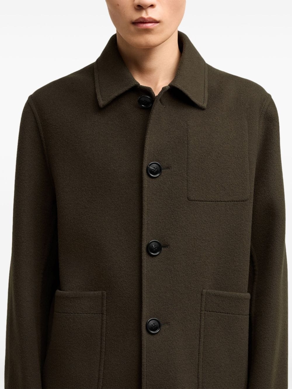 boxy wool-cashmere blend jacket - 6