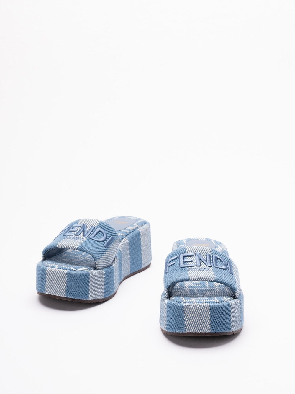 Fendi Women `Ff` Denim Slides - 2