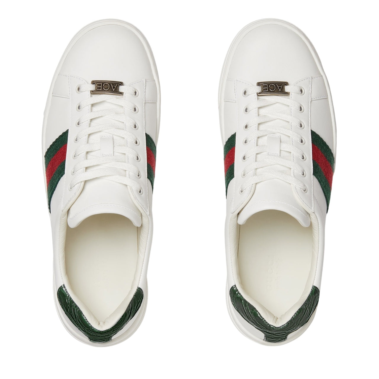 (WMNS) Gucci Ace Leather Platform 'White Green' 791399-AACAG-9055 - 3