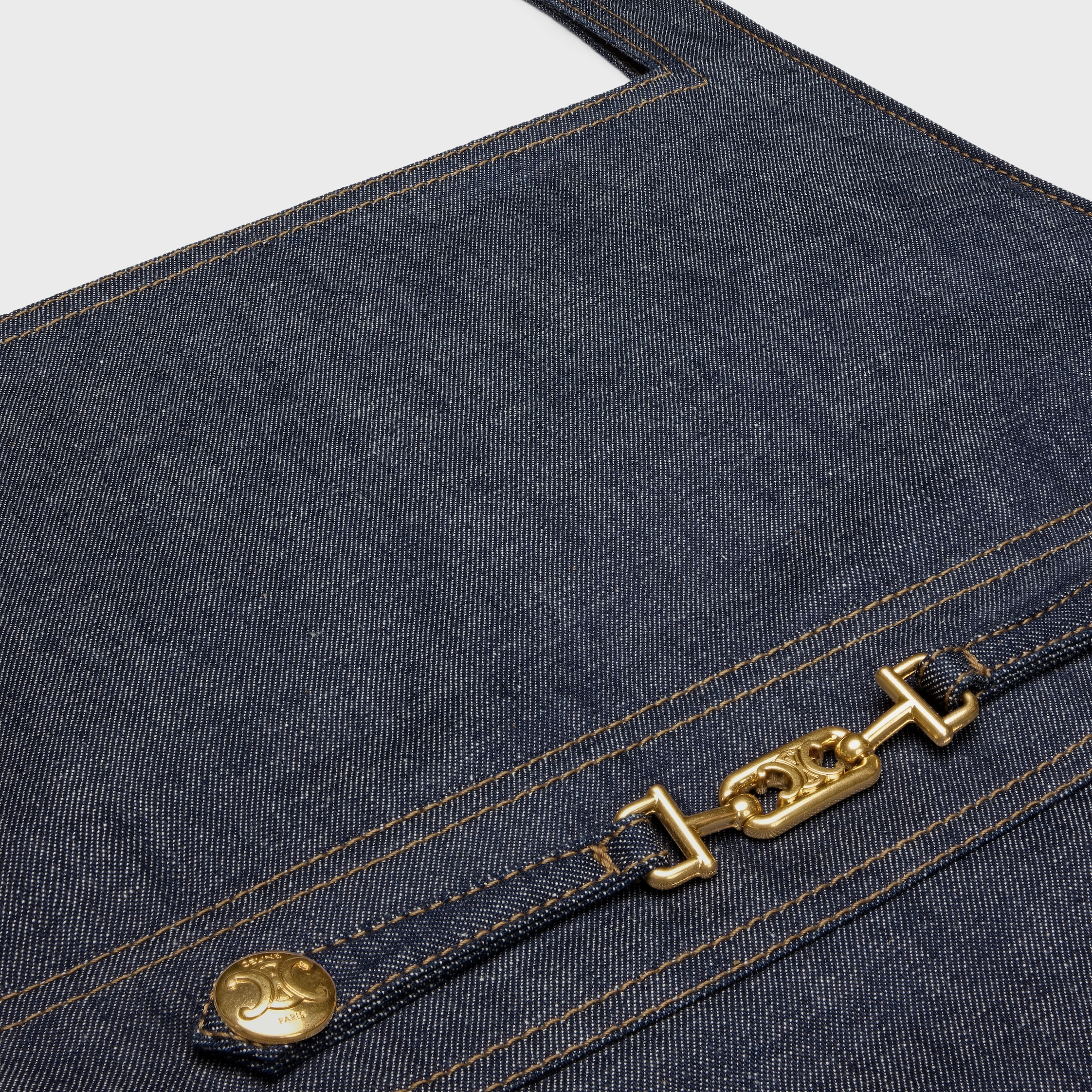 empire mini dress in raw wash denim - 3