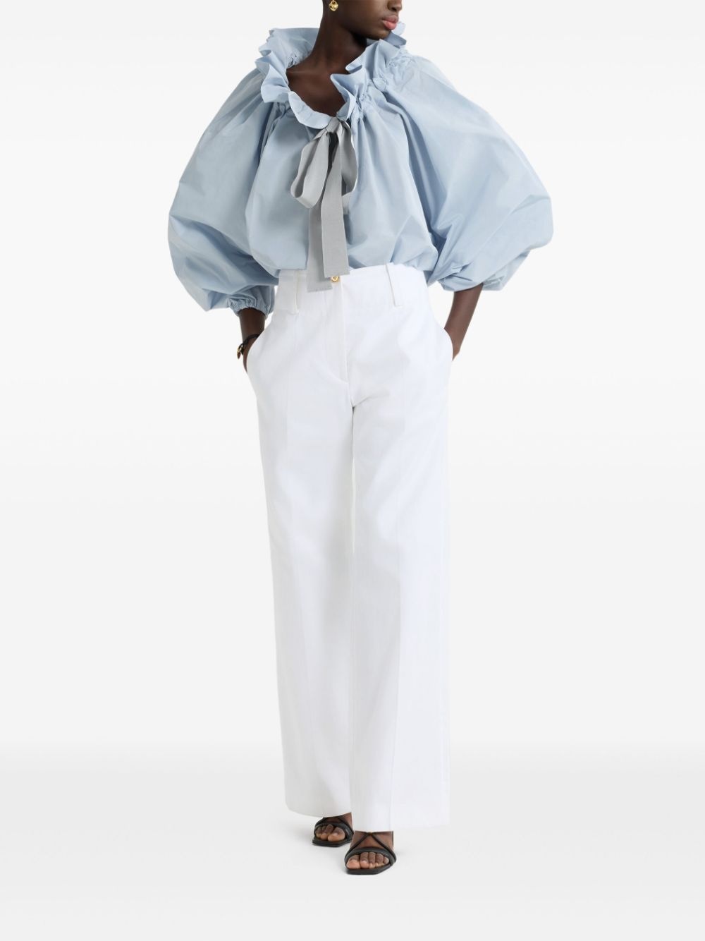 Iconic drawstring faille top - 2