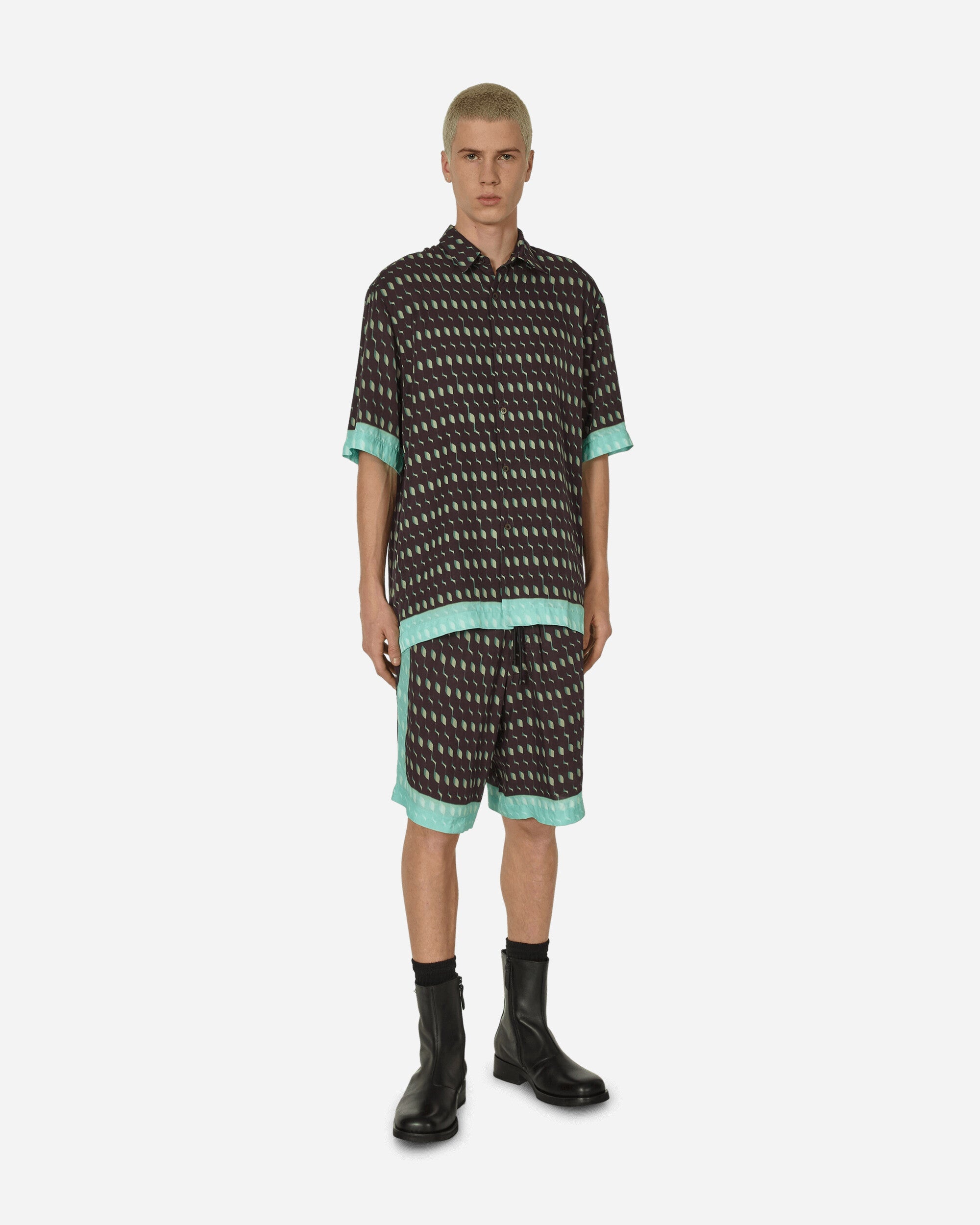 Printed Viscose Shorts Brown - 4