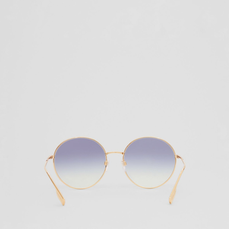 Icon Stripe Detail Round Frame Sunglasses 6