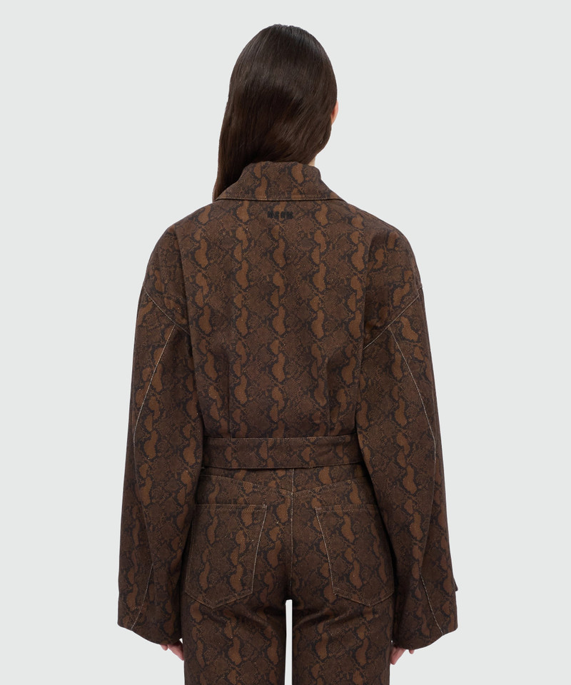 Python print gabardine cropped jacket. 3