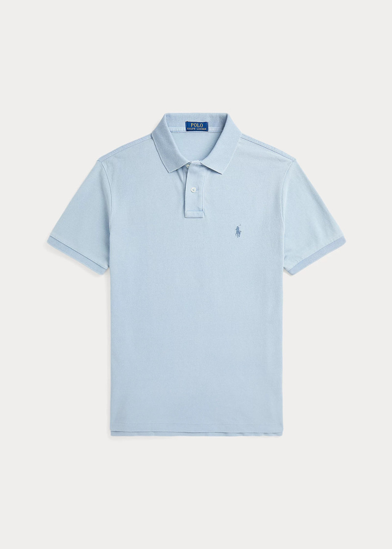 Custom Slim Fit Indigo Mesh Polo Shirt 1