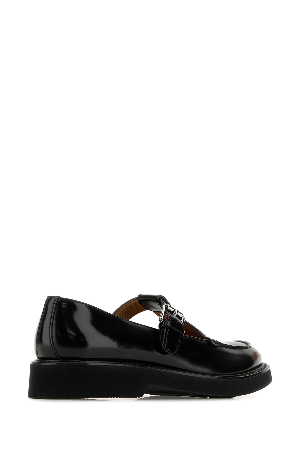 Black leather Nadine mock strap shoes - 3