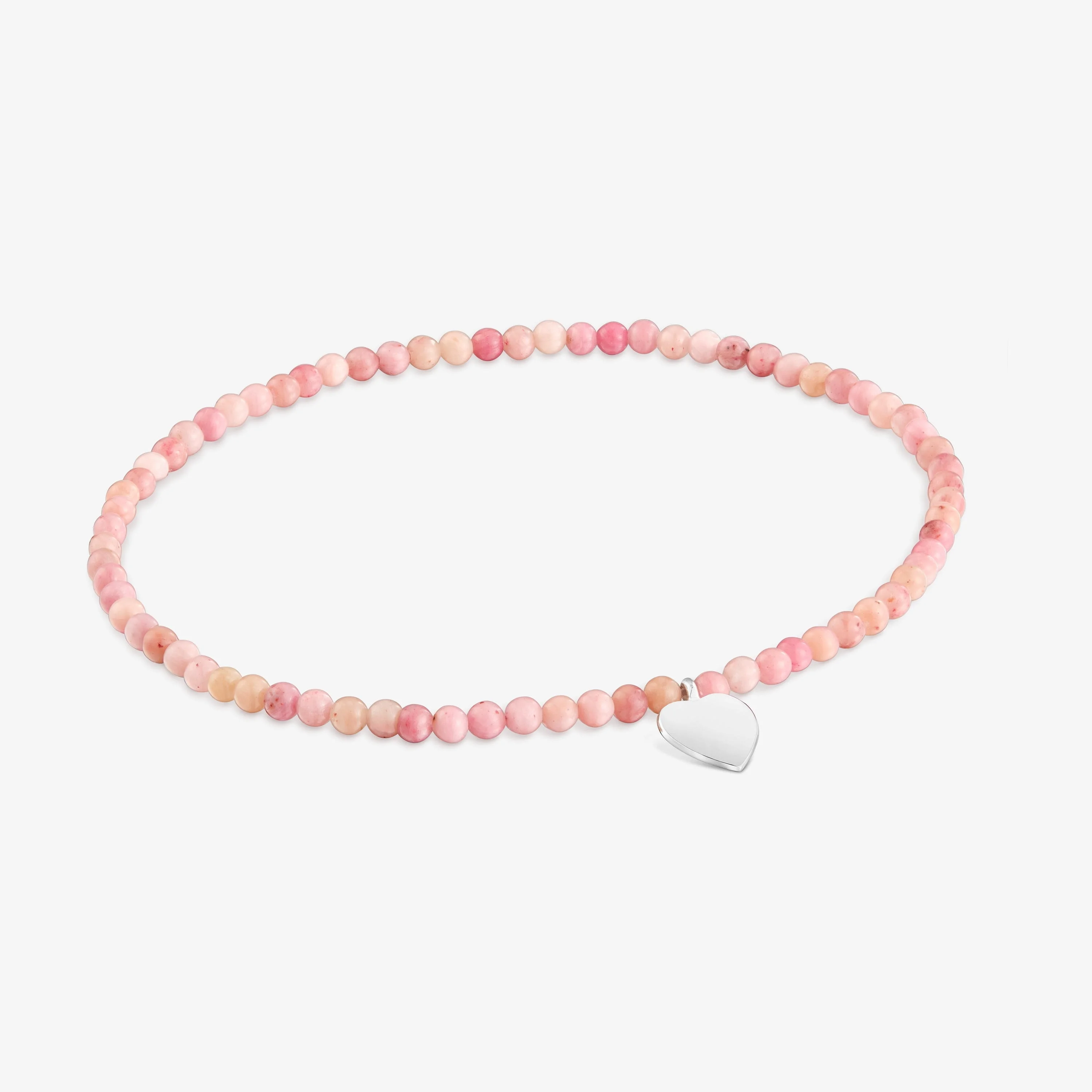 Elastic Bracelet with rhodonite and silver heart TOUS Motifs - 1