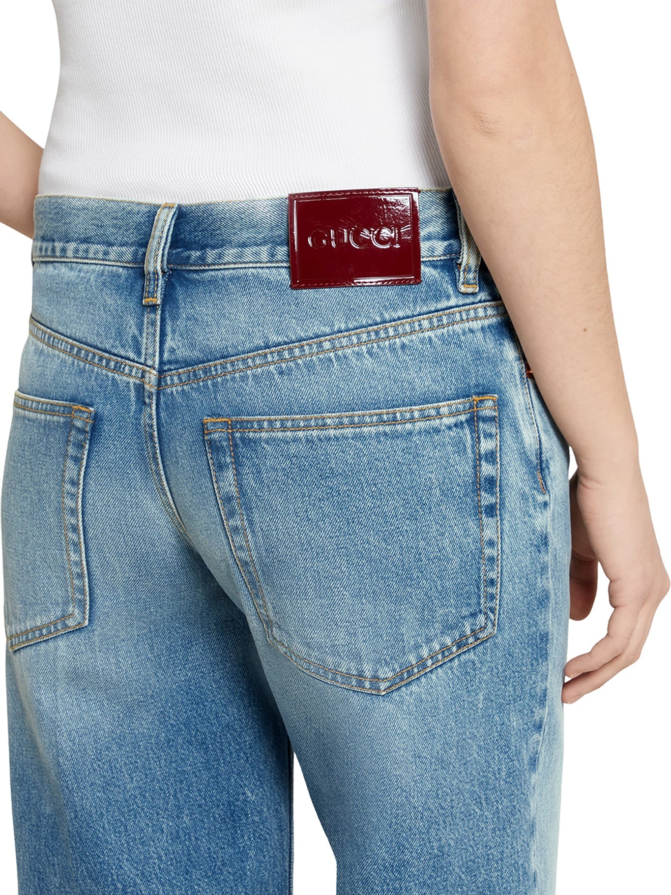 STRAIGHT CUT DENIM TROUSERS - 5