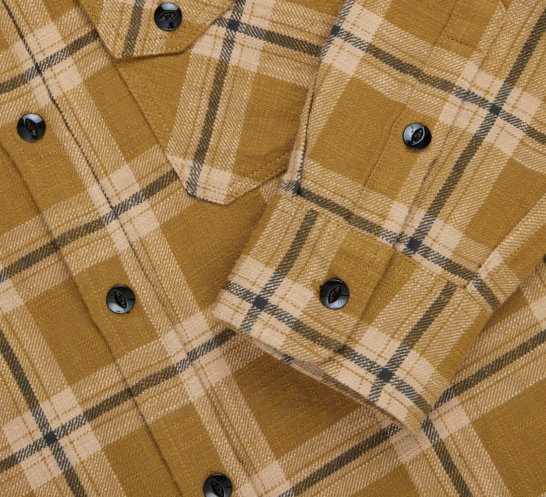 Crosscut Flannel - Coyote Slub Check - 4