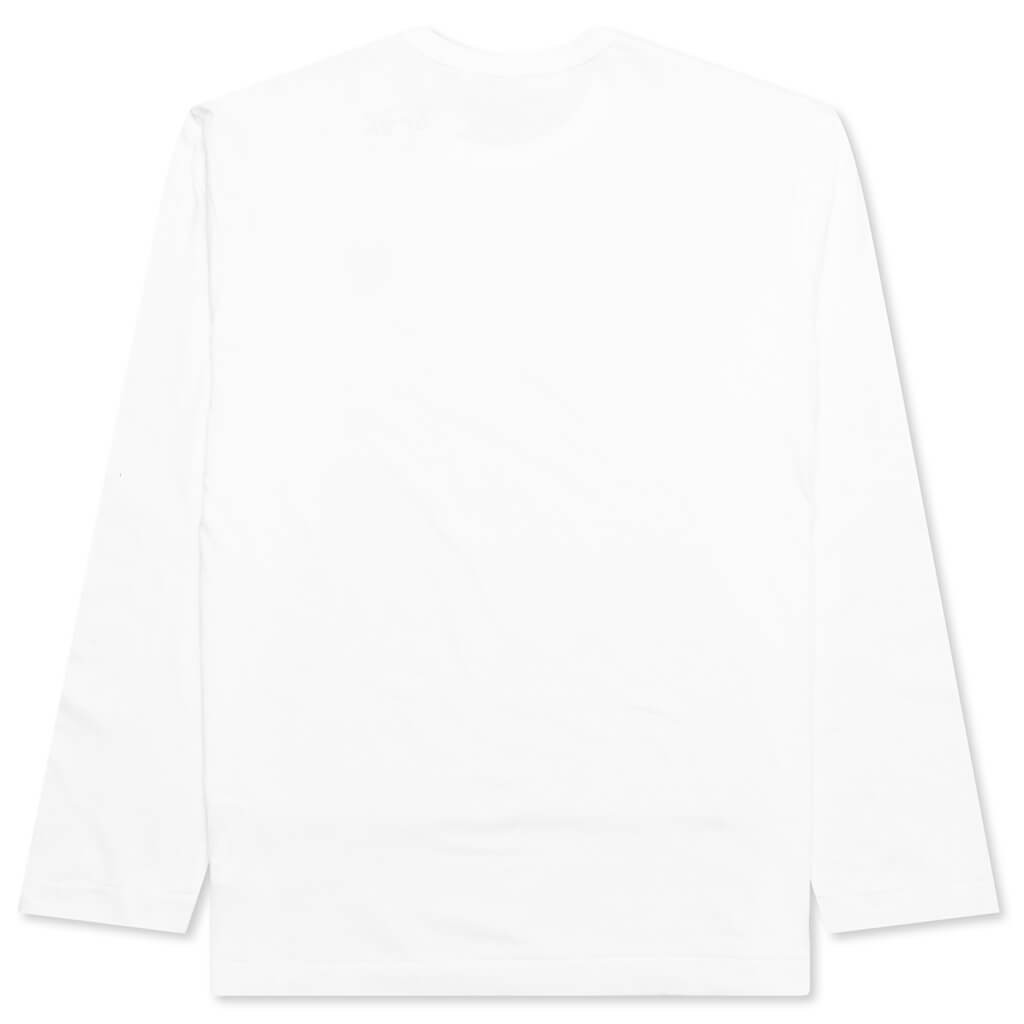 COMME DES GARCONS PLAY EMBLEM LONG SLEEVE T-SHIRT - WHITE - 2