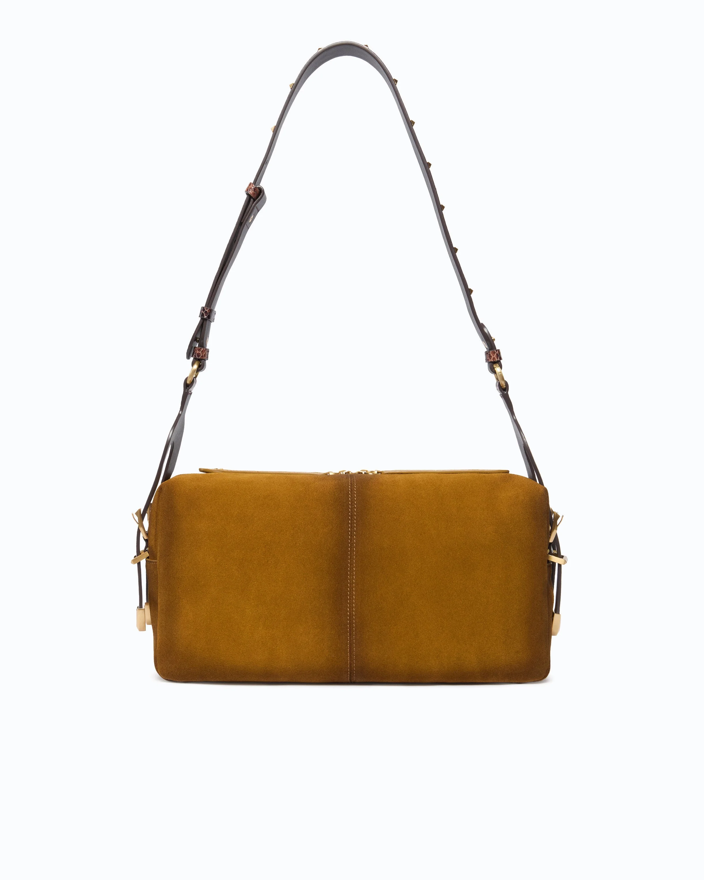 KEEPER BAG MEDIUM SHOULDER BAG IN SPRAY-EFFECT SUEDE - 1