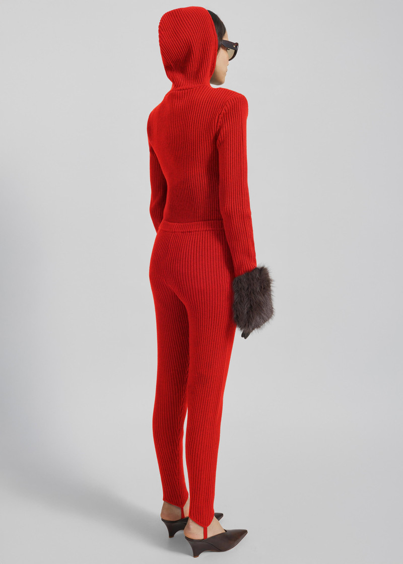Piuma Knit Stirrup Leggings - Red 8
