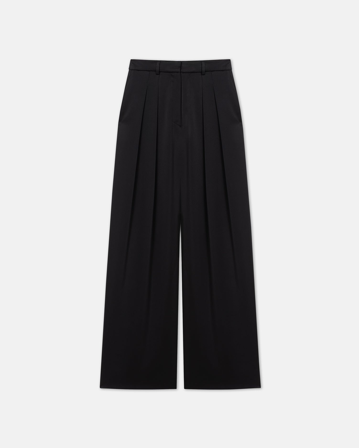 Pleated Slip Satin Pants - 4