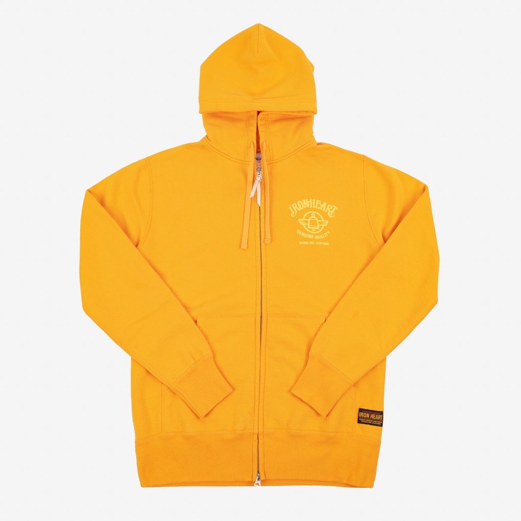 IHSW-63-MUS Printed 14oz Ultra Heavyweight Loopwheel Cotton Zippered Hoodie - Mustard - 1