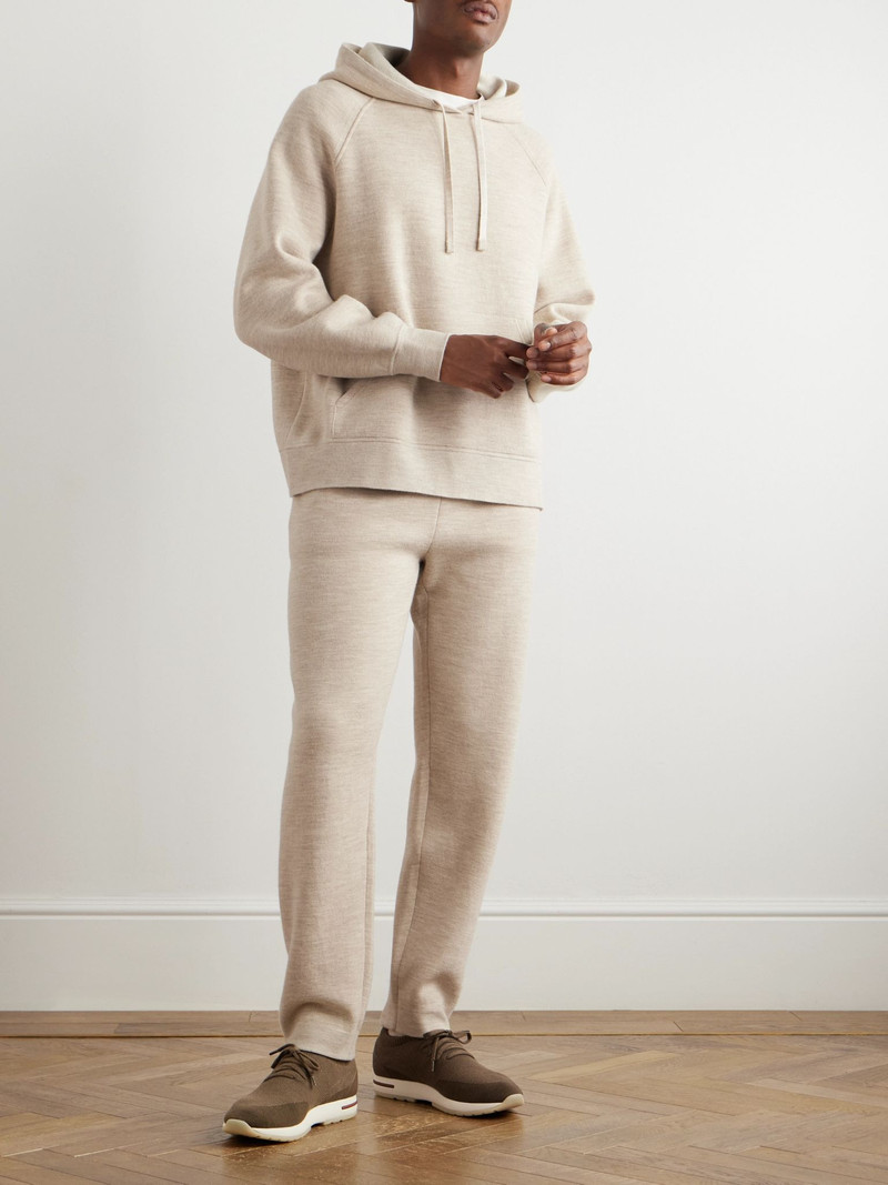 Loro Piana Sassiglioni Straight-Leg Wool Sweatpants Cream outlook