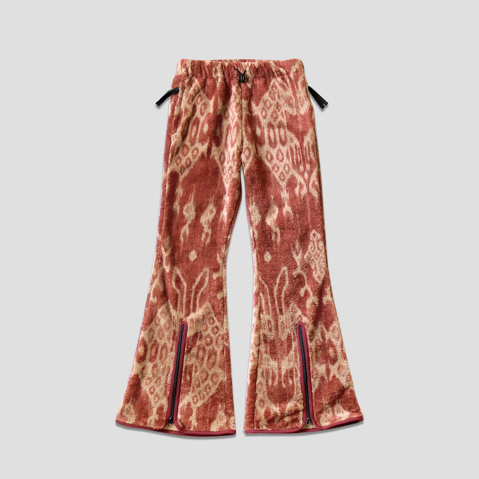 JAVA KASURI FLEECE FLARE PANTS - RED - 2