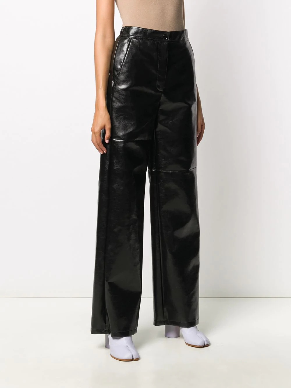 high-waisted wide-leg trousers - 3