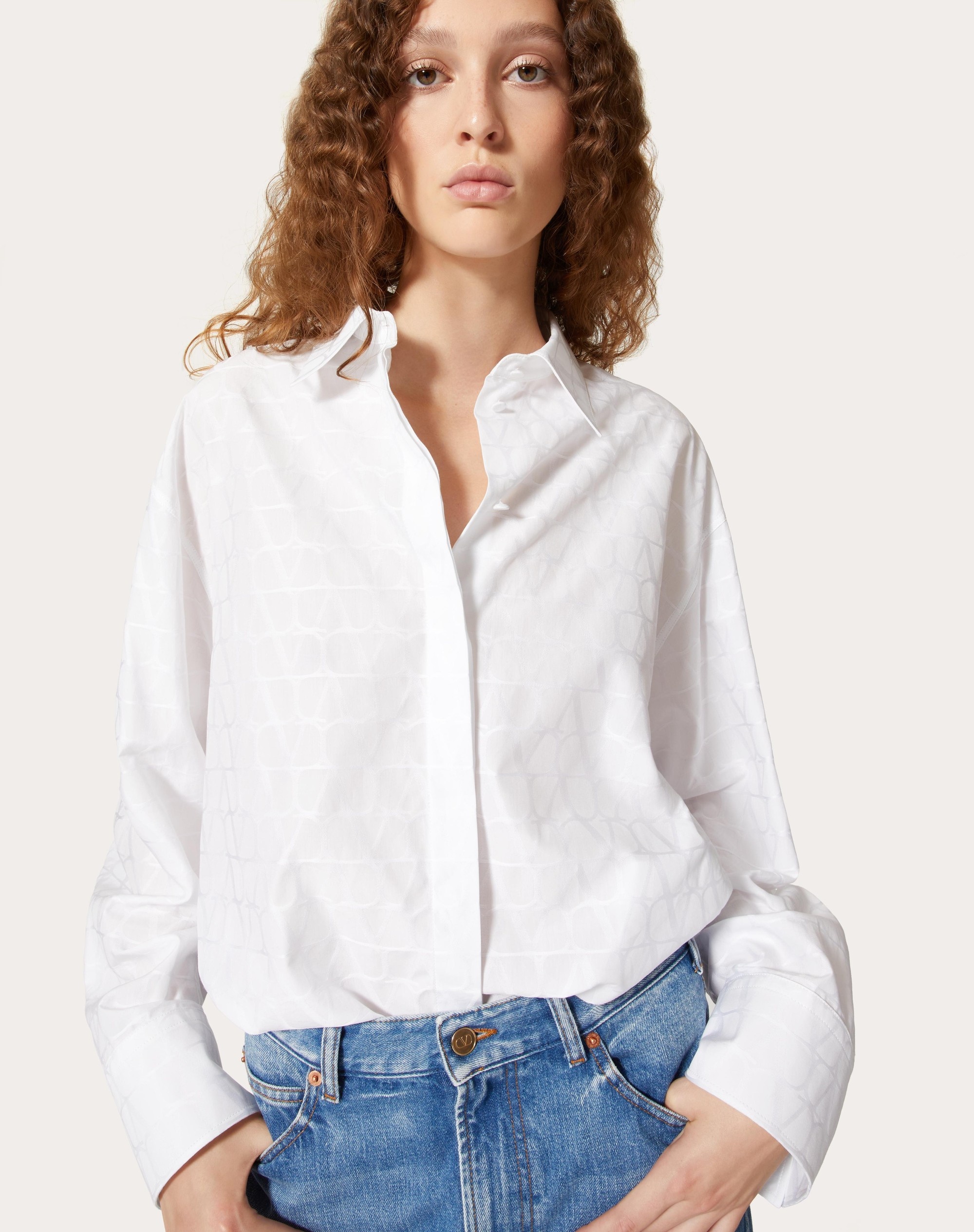 TOILE ICONOGRAPHE COTTON POPELINE JACQUARD BLOUSE - 5