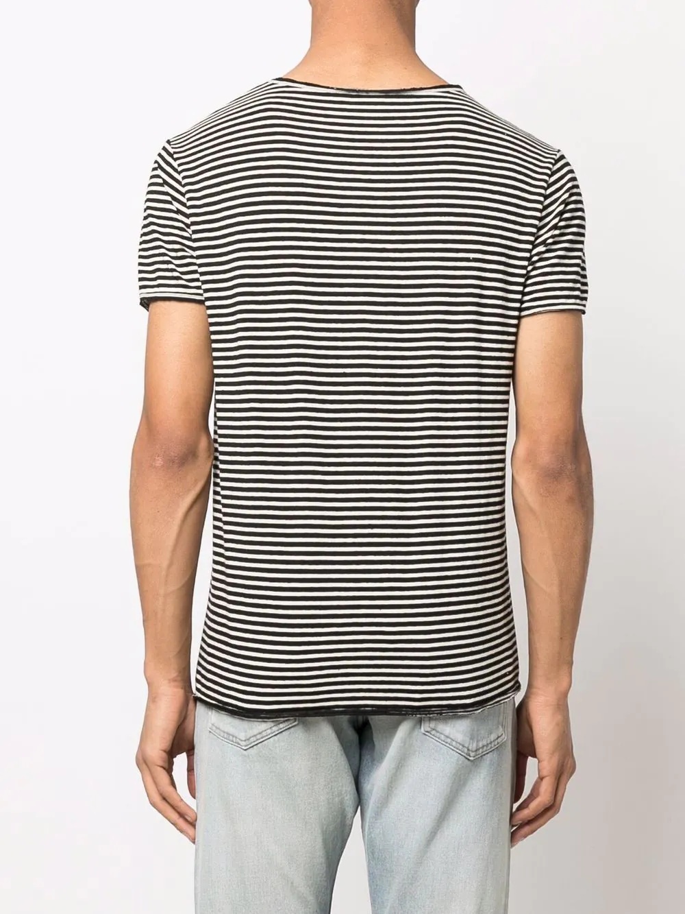 logo-embroidered striped T-shirt - 4