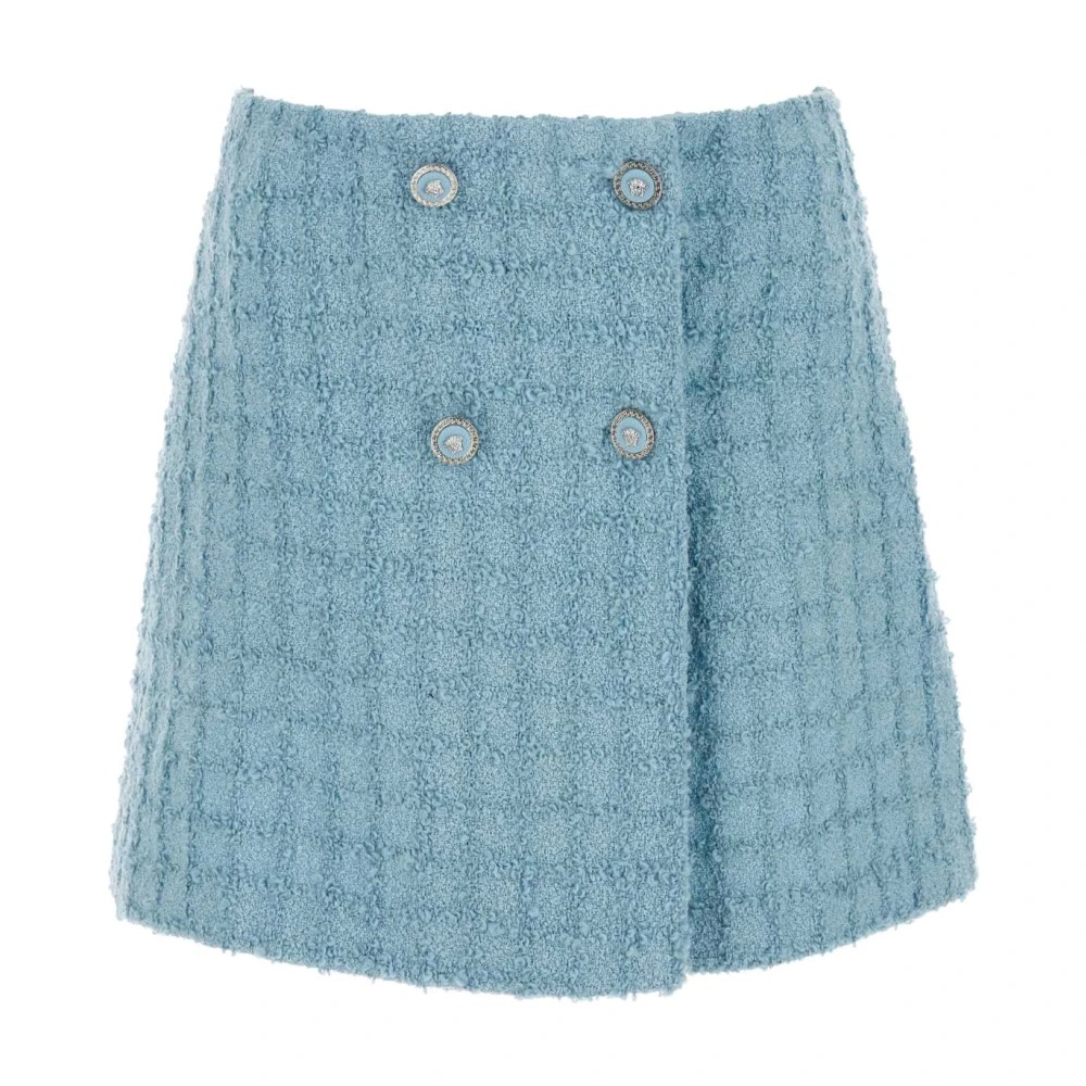 Versace★素敵！Boucle Tweed Mini Skirt VERSACE LIGHT-BLUE BOUCLE MINI SKIRT | miinto | REVERSIBLE