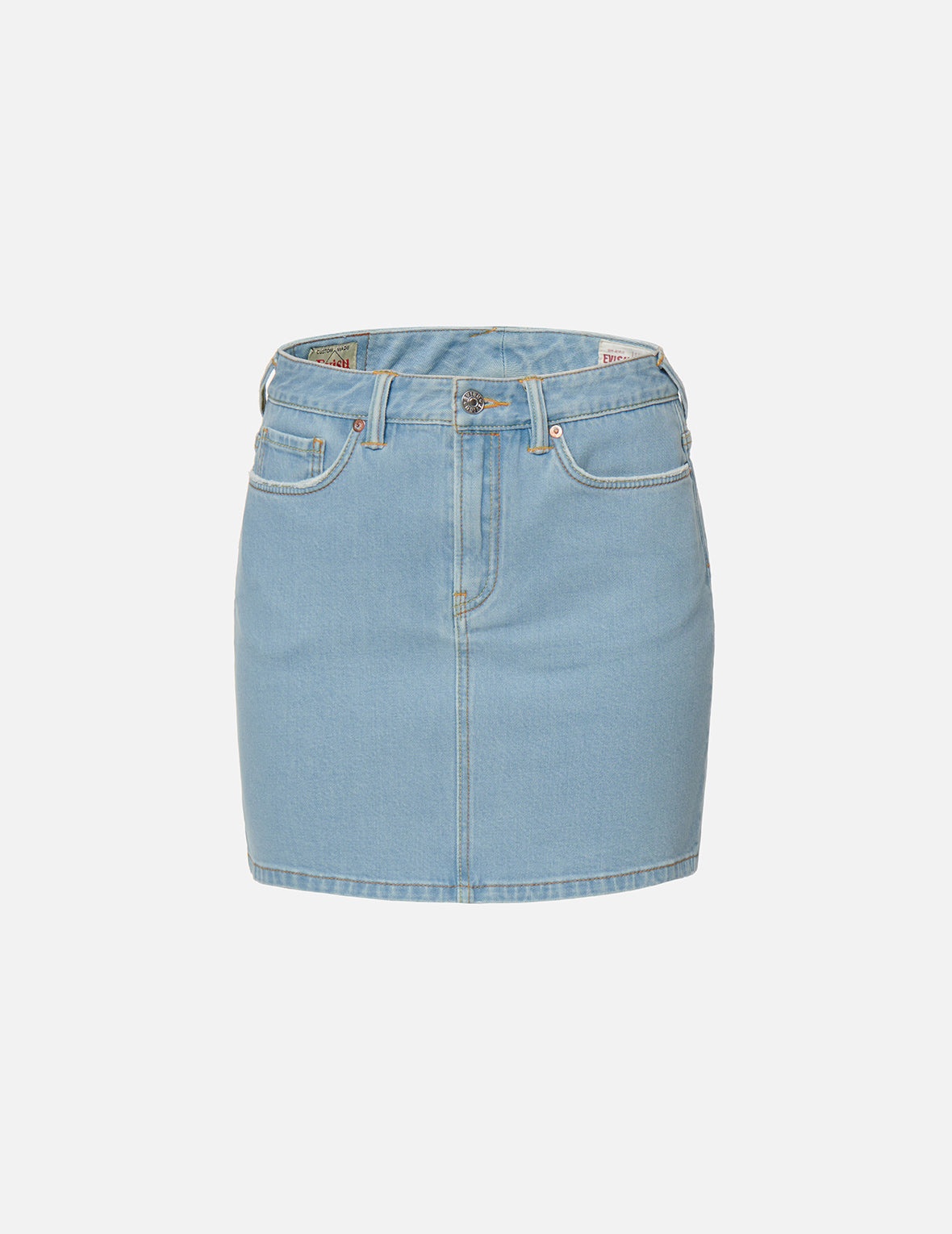 Floral Seagull Embroidery Denim Pencil Skirt - 2
