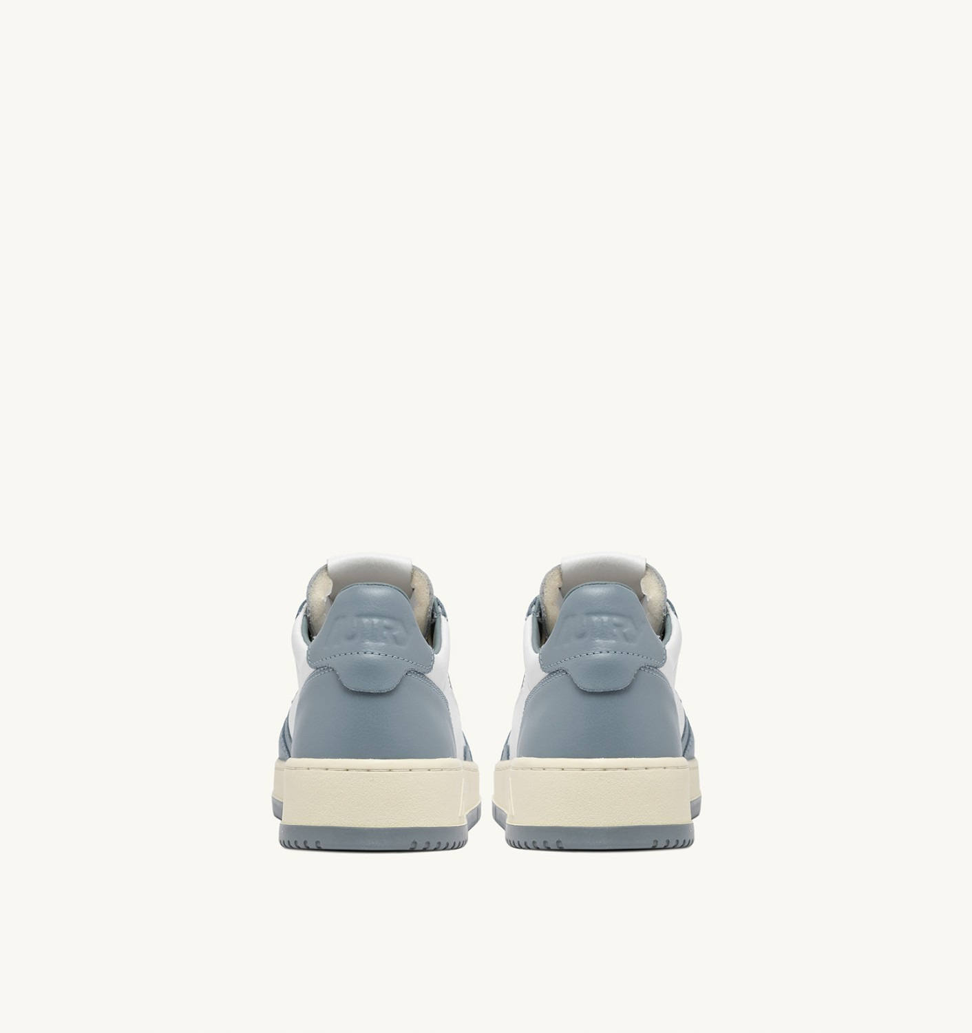 MEDALIST LOW BICOLOR SNEAKERS IN WHITE AND SILVER BLUE LEATHER - 3