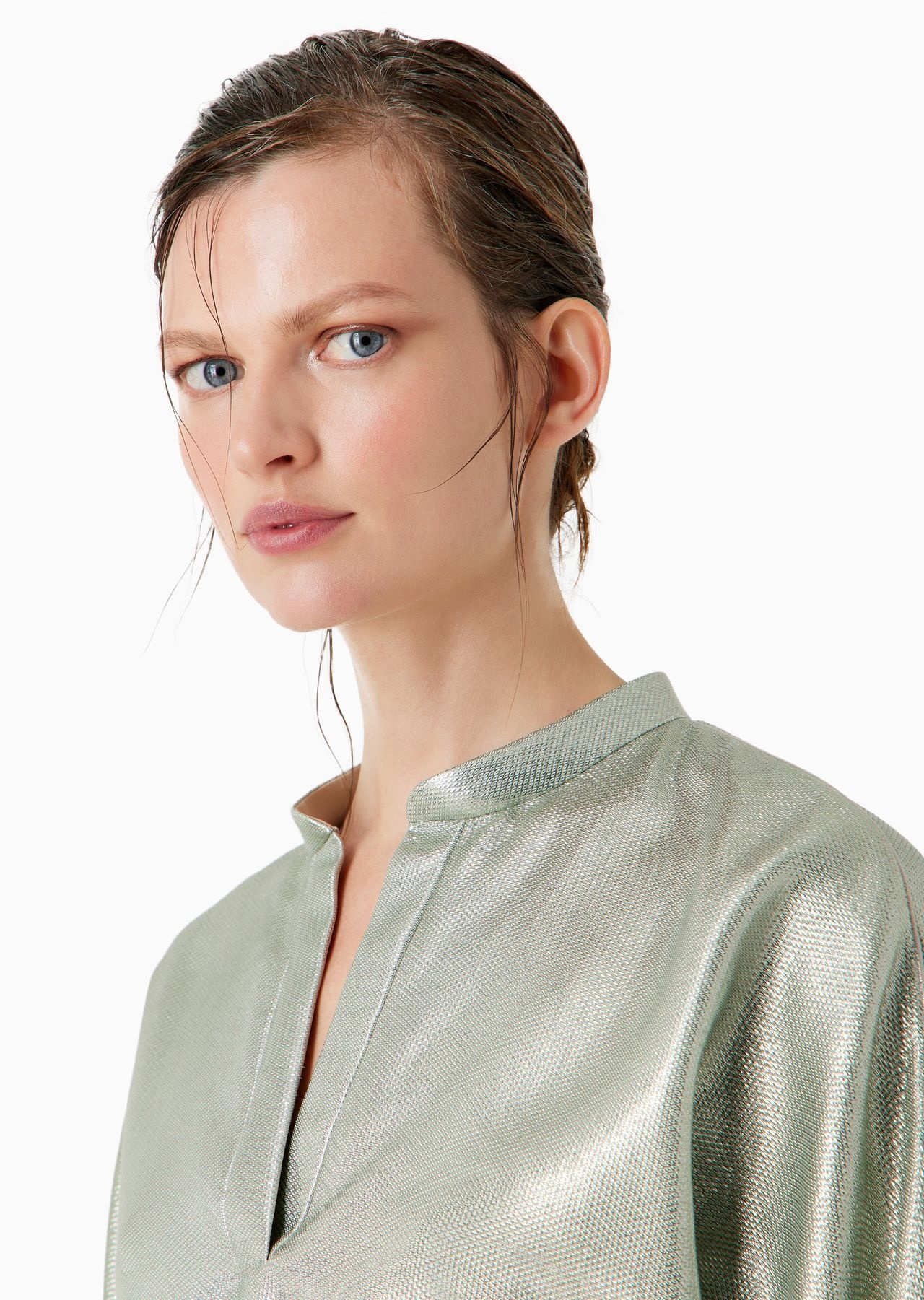 Short shirt in fluid armure lurex - 5