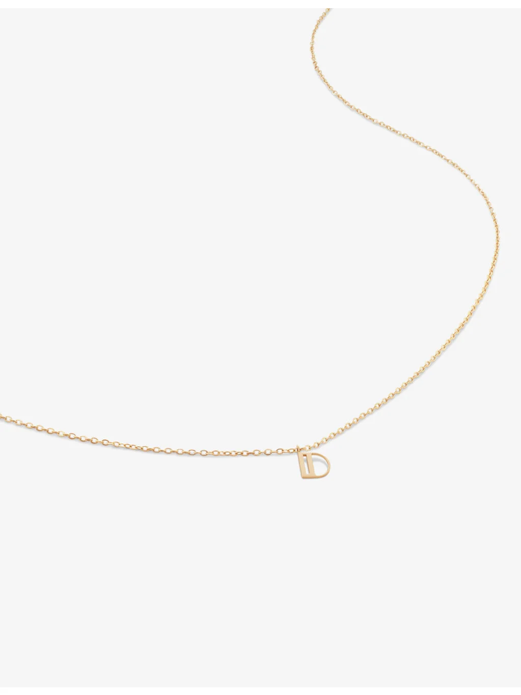 Small letter D 14ct yellow-gold pendant necklace - 1