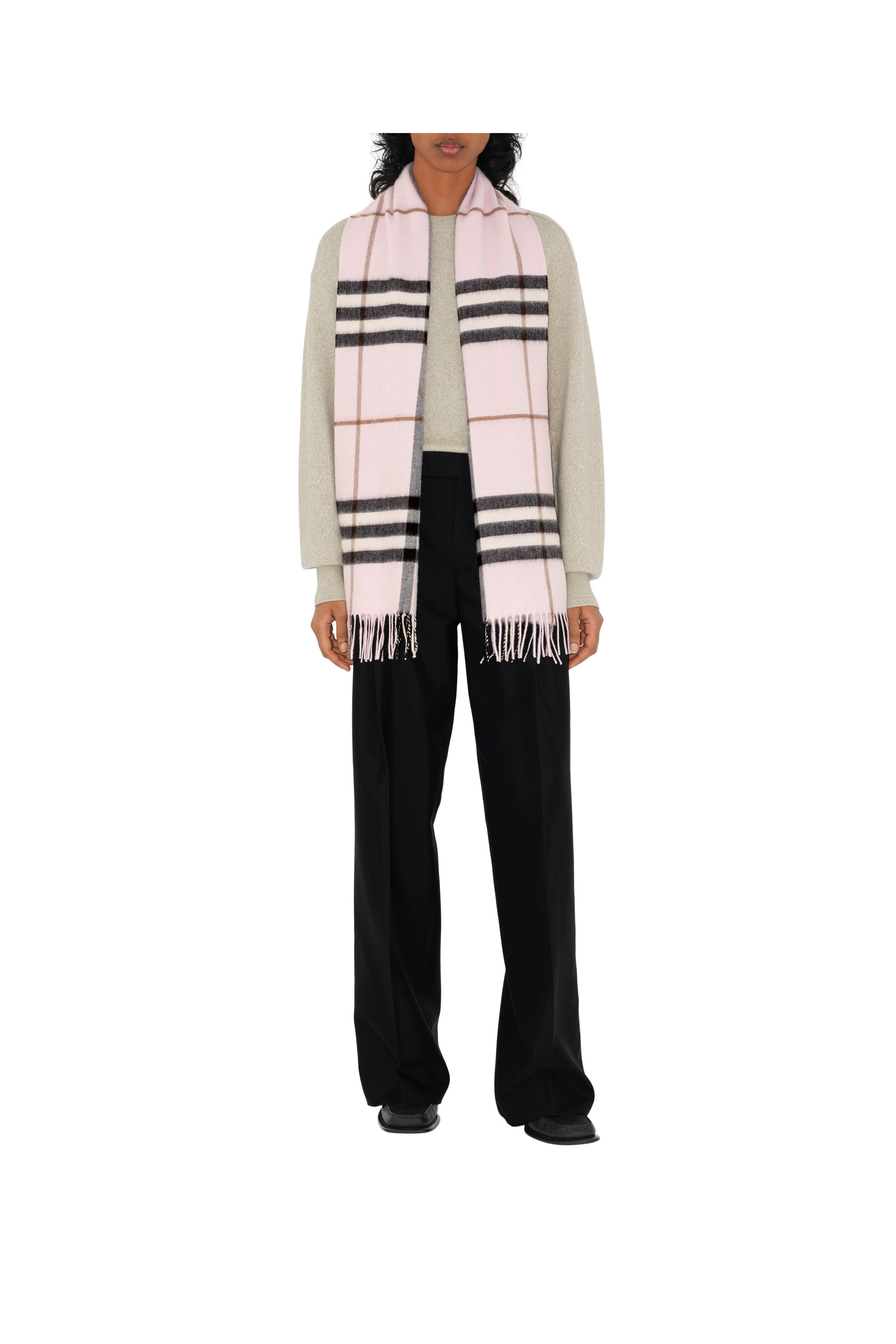 burberry Check Cashmere Scarf in Pale Candy Pink at Nordstrom - 3