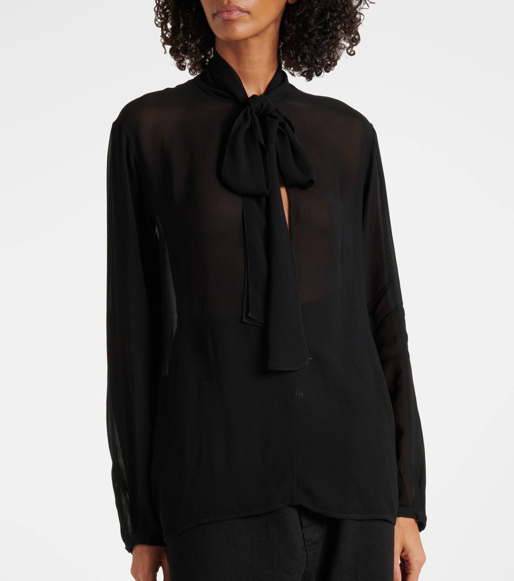 Tie-neck georgette blouse - 5