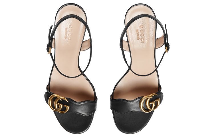 (WMNS) Gucci G Heel Sandals 'Black' 453379-A3N00-1000 - 4