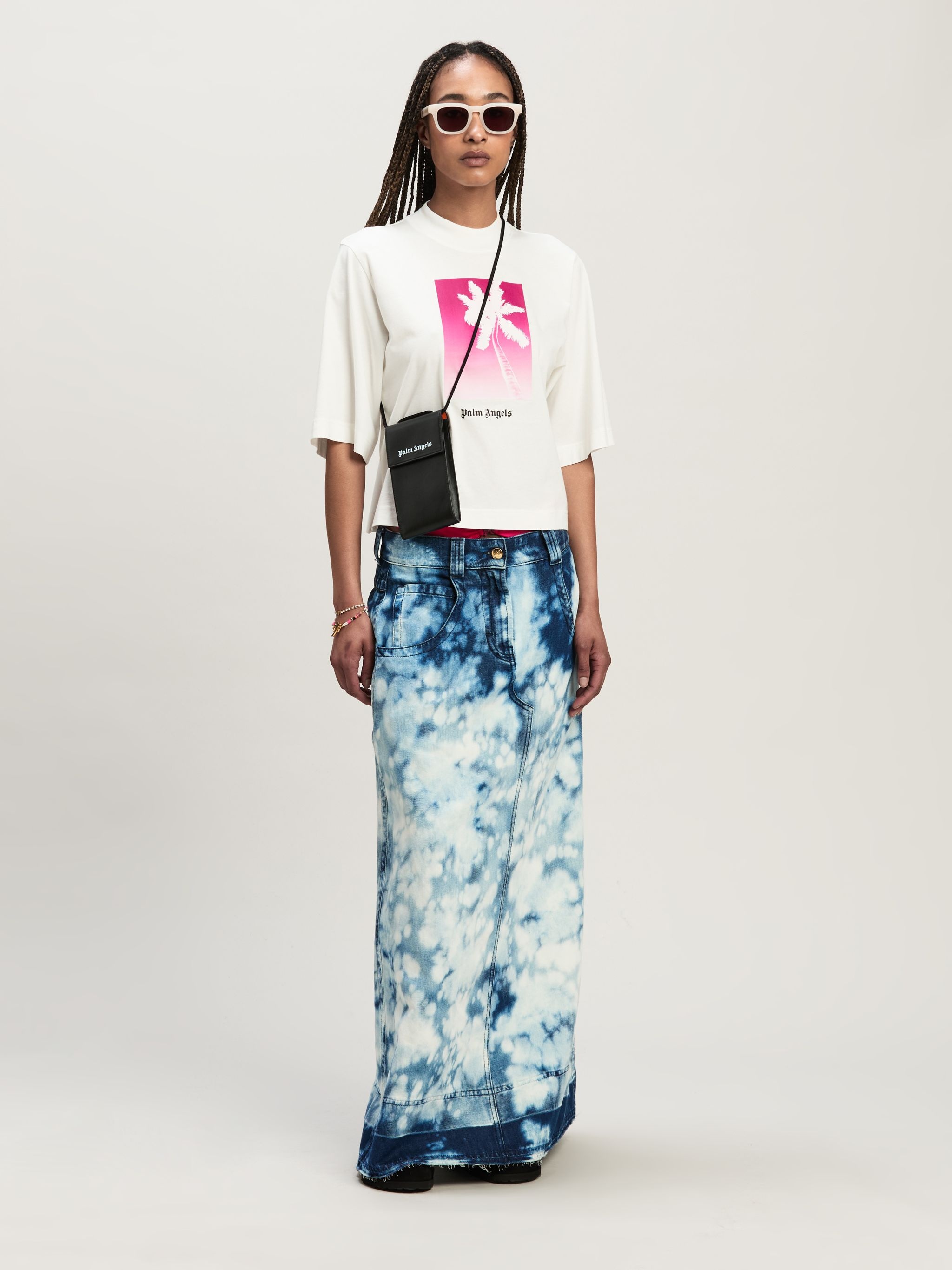 Solarized Palm Print Crop T-Shirt - 2