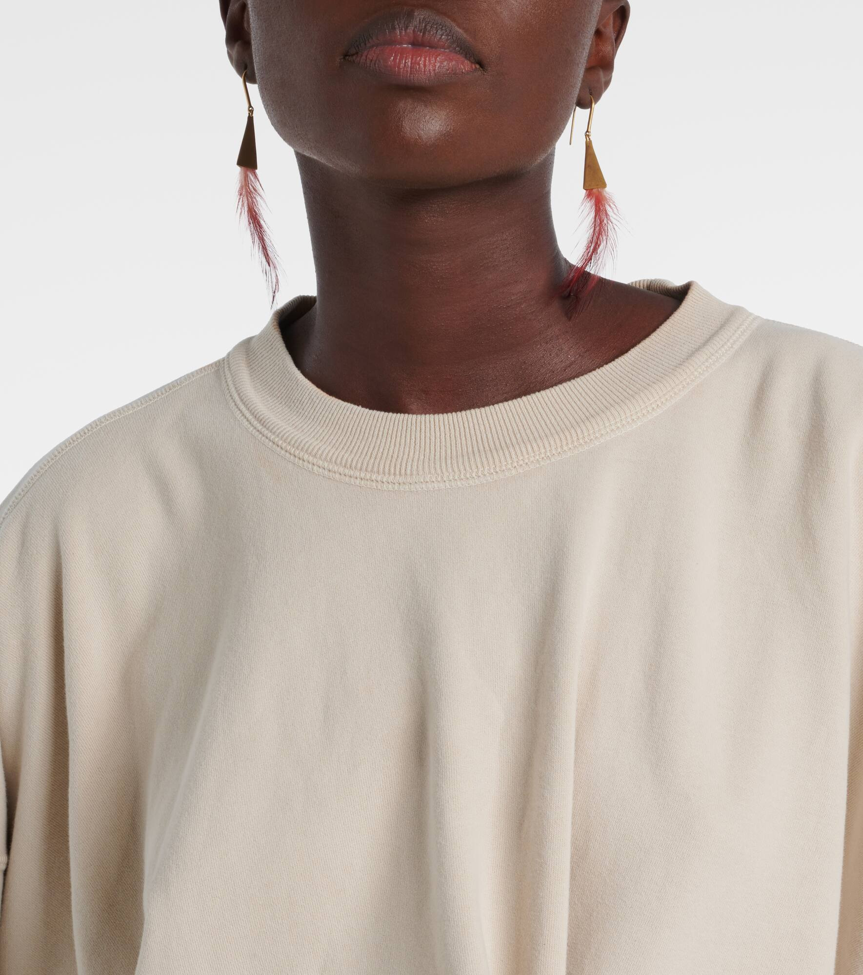 Draped cotton jersey sweatshirt dress - 4