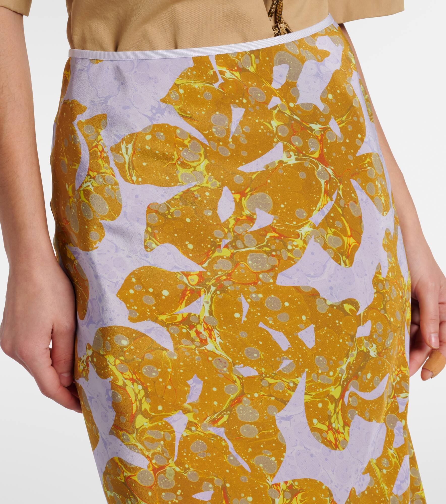 Printed silk midi skirt - 4