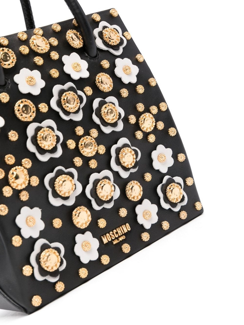 floral 스터드 detailing 토트 백 4