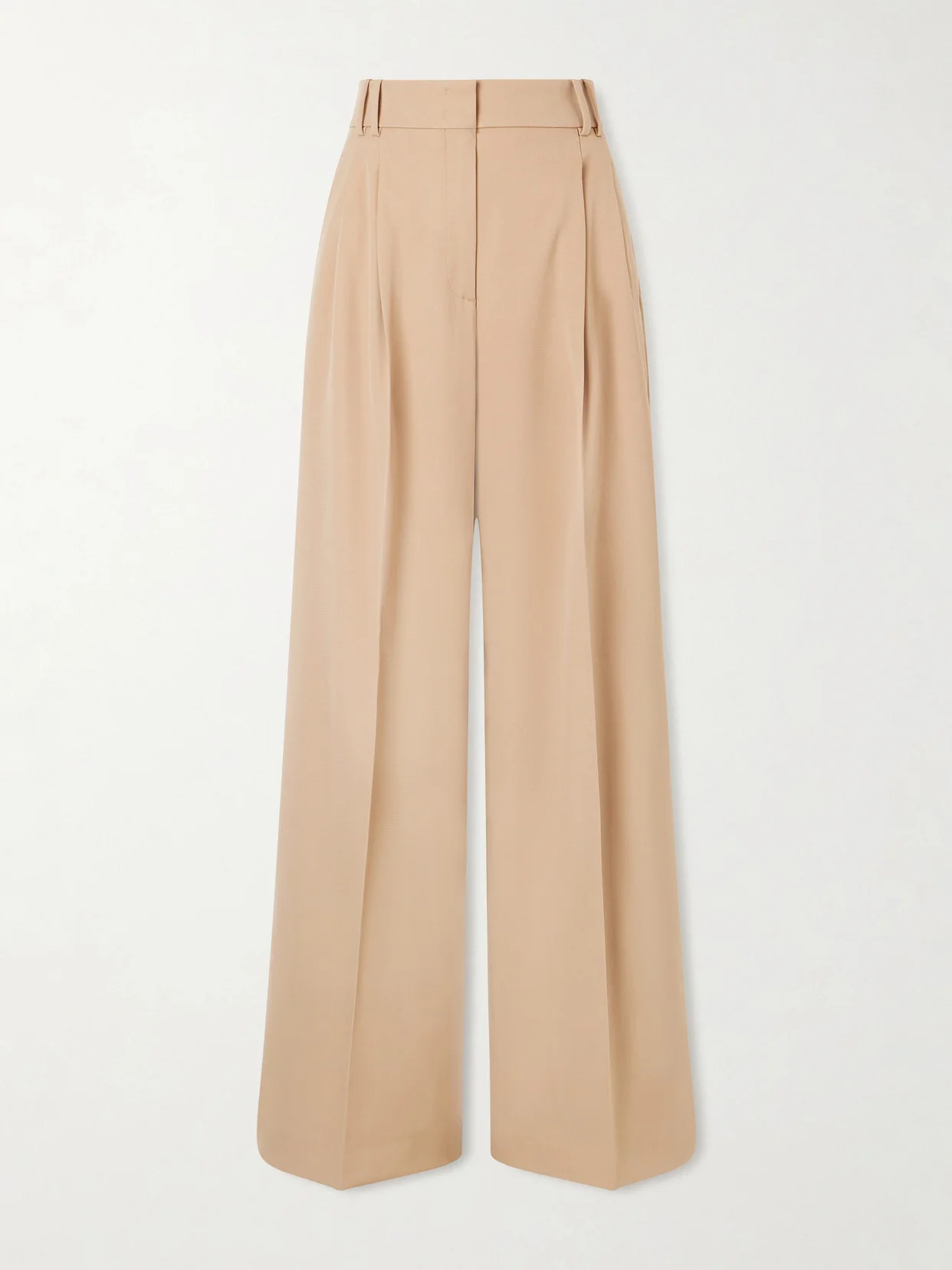 Pleated Wool-blend Wide-leg Pants - 1