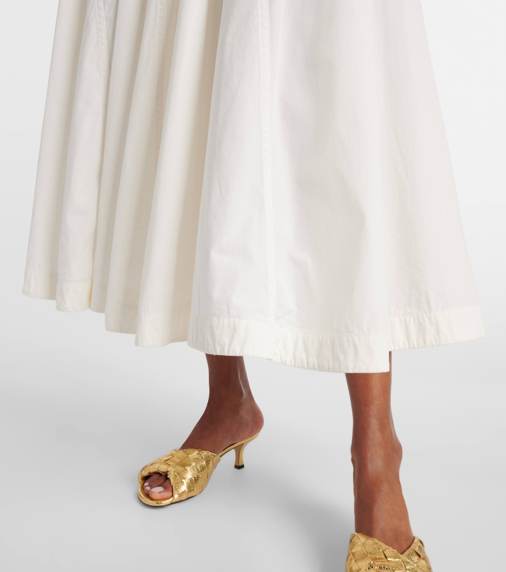Paneled cotton-blend midi dress - 5