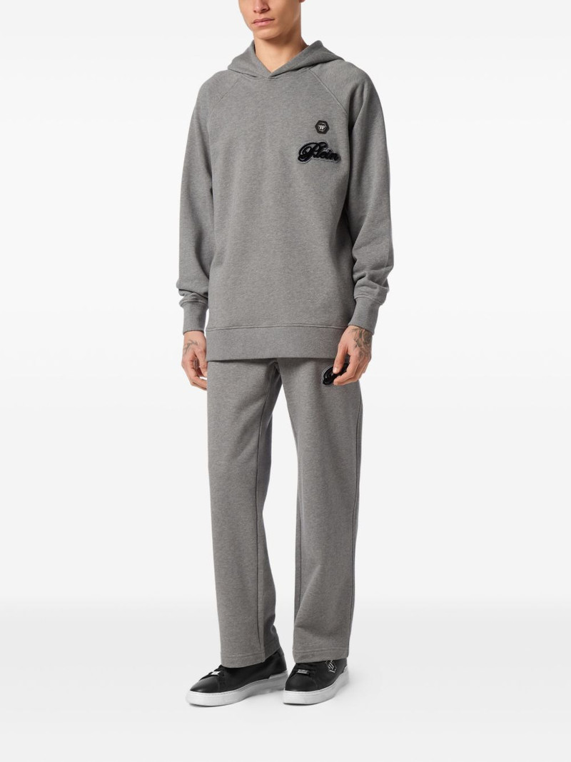 PHILIPP PLEIN logo-patch hoodie outlook