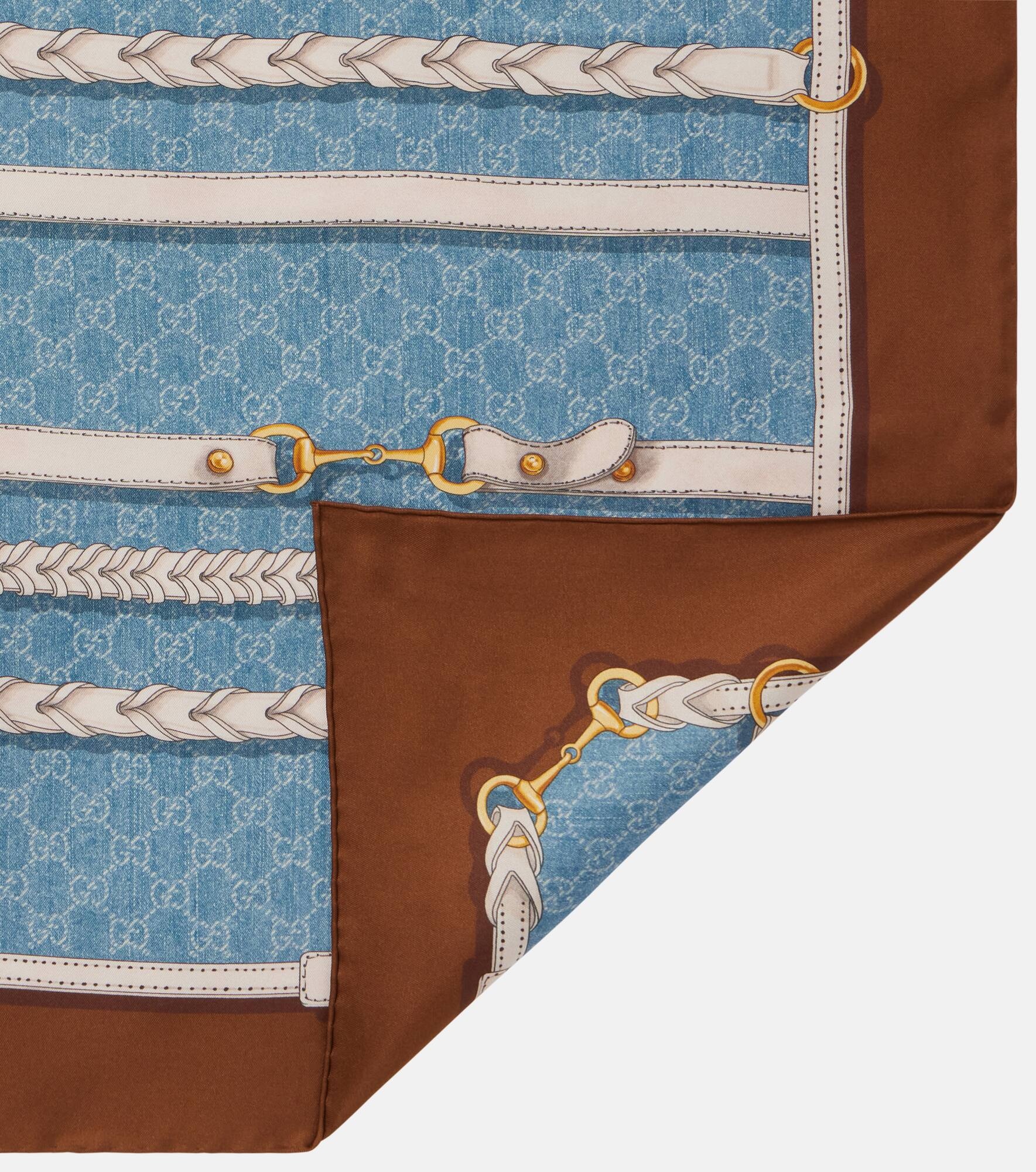 Horsebit silk twill scarf - 5