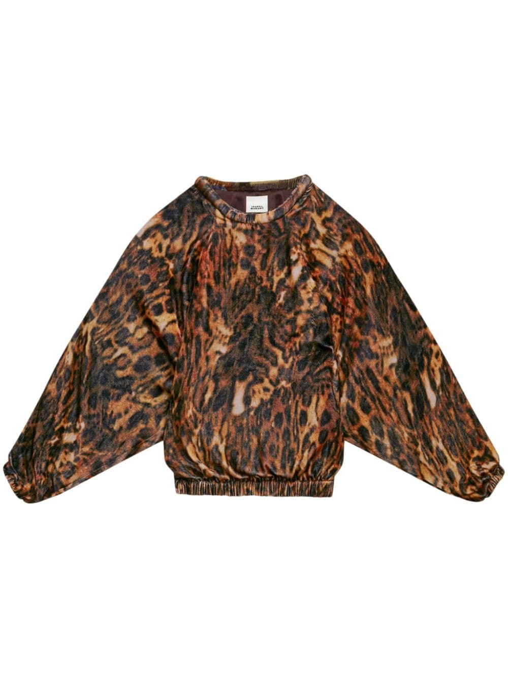 leopard-print silk blouse - 1