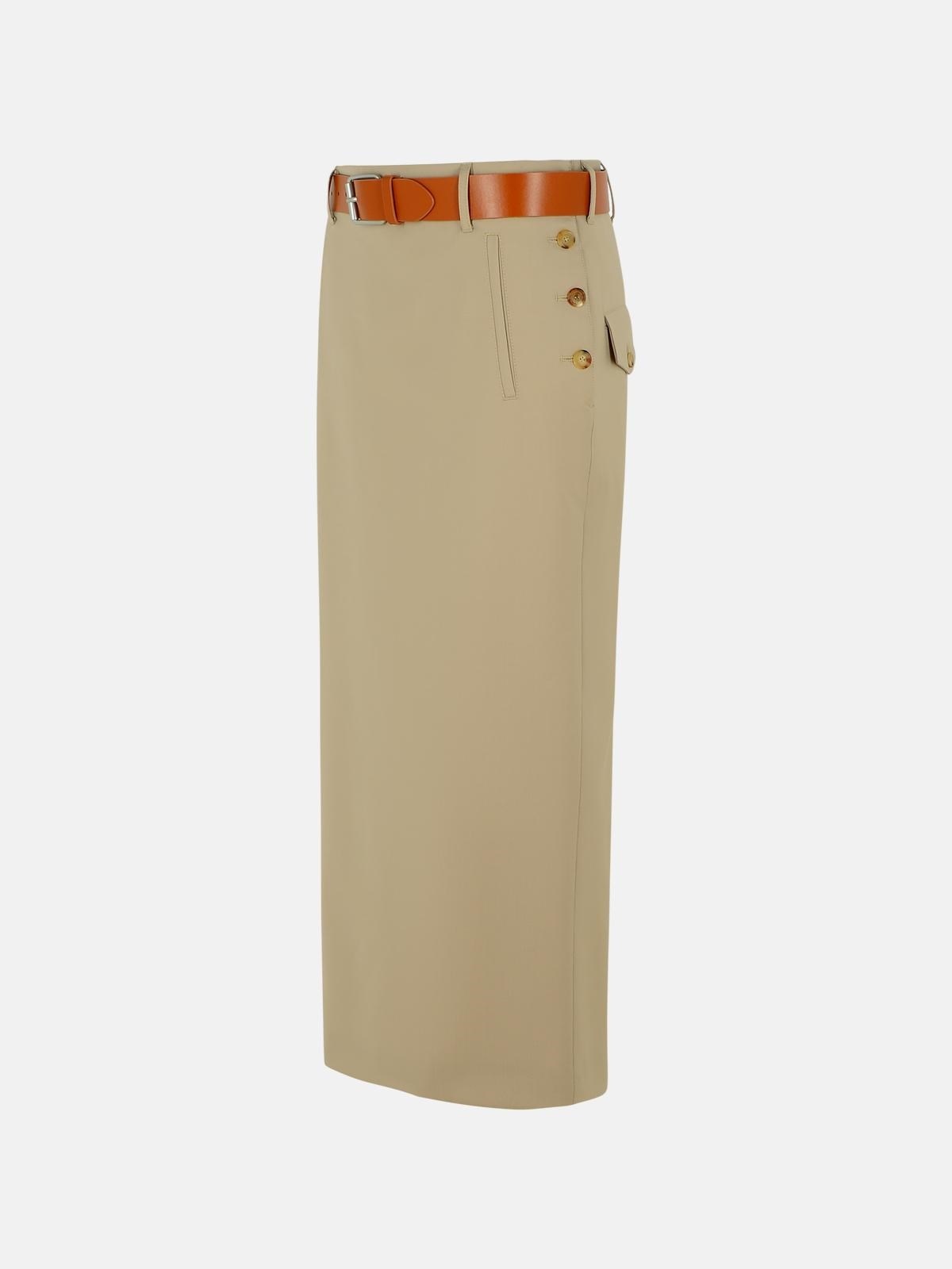 Moschino BEIGE VIRGIN WOOL SKIRT | lungolivigno | REVERSIBLE