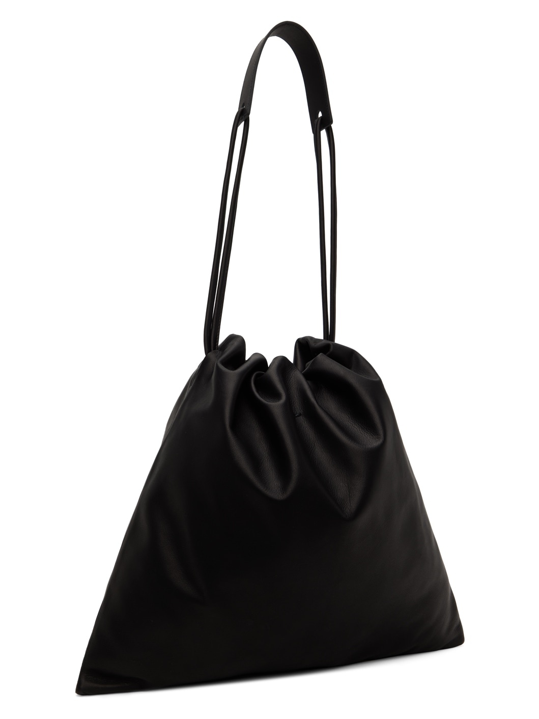 Black Soft Smooth Leather Tote Bag - 3
